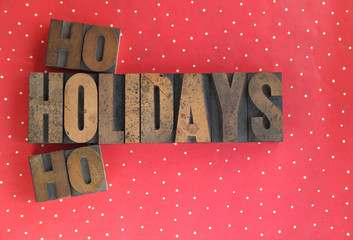 Wall Mural - holidays ho ho words on polka dots