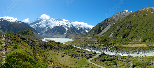 Board z aluminiowym obramowaniem Piękny krajobraz panorama widok mt.cook, Nowa Zelandia