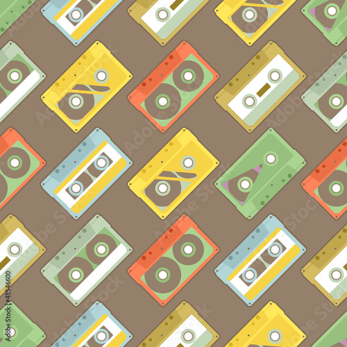 Fototapeta dla dzieci Pattern with cassettes - 2