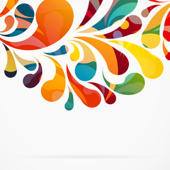 Aufkleber - Crop circle made of colorful arc drops. Decorative background.
