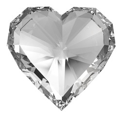 Wall Mural - Diamond heart isolated with clipping path.