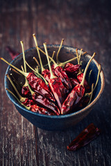 Sticker - Dried chili peppers in a ceramic dish