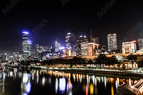 Naklejka samoprzylepna Melbourne w nocy