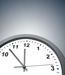 Wall Mural - closeup of clock on grey background