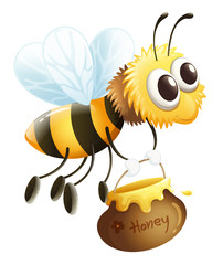 Poster - A bee carrying a honey