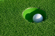 Minigolf ball in a hole