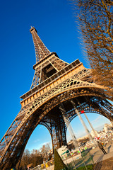 Wall Mural - Eiffel tower at sunrise, Paris.