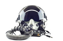 Flight Helmet With Oxygen Mask.