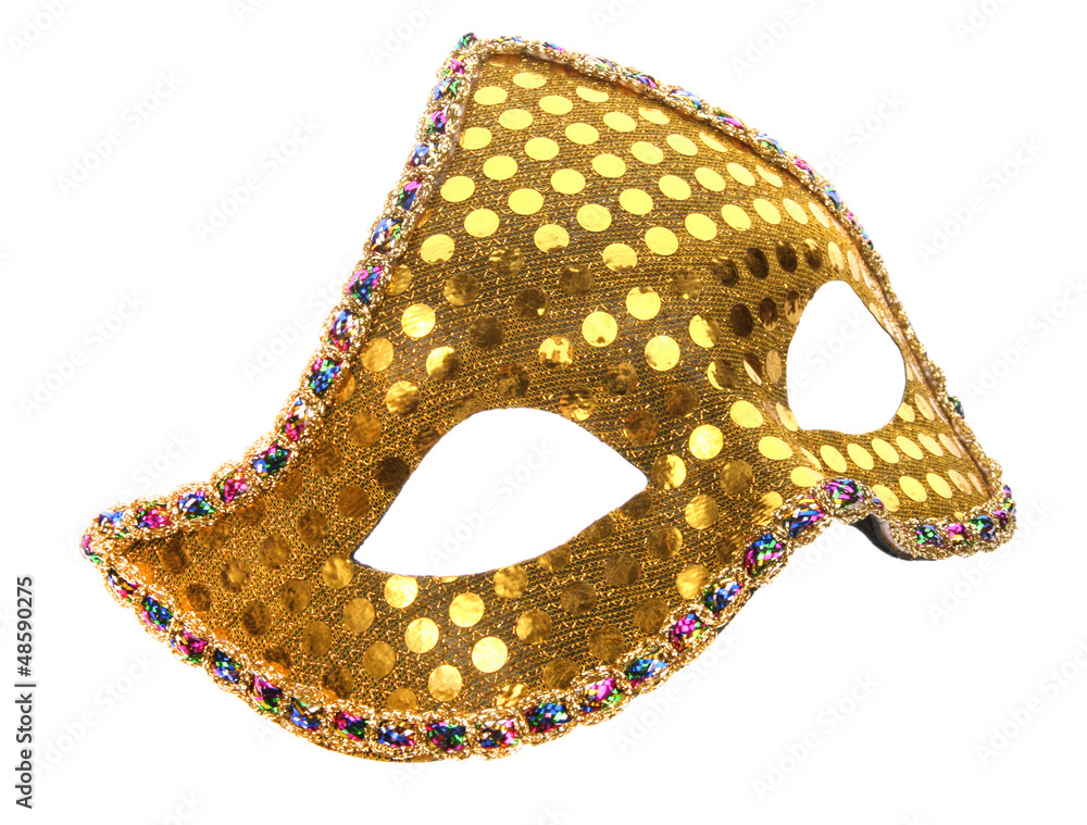 Gold carnival mask - obrazy, fototapety, plakaty 
