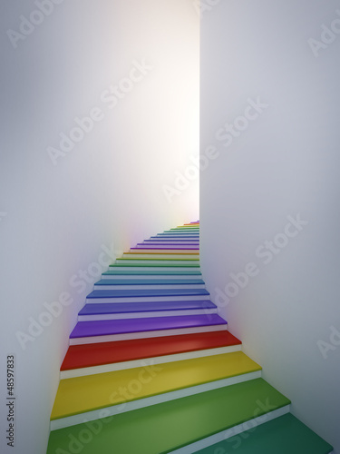 Obraz w ramie Colorful spiral stair