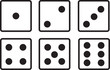 Isolated dice showing every side