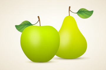 Wall Mural - Green apple and pear