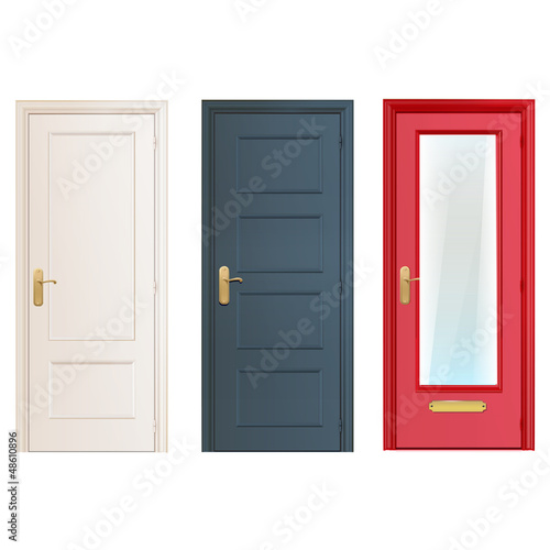 Fotografía Collection doors isolated on white. Vector design.