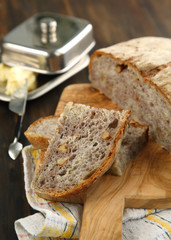 Wall Mural - chestnut bread with walnuts