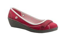 A Cute Red Canvas Shoe For Lady.