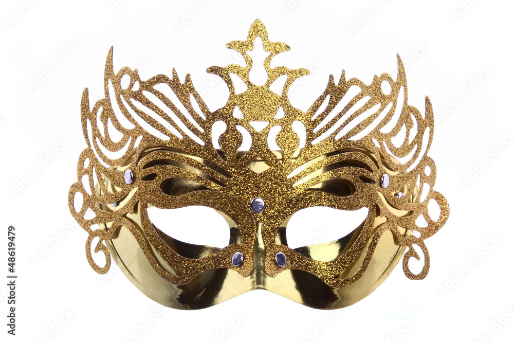 Gold carnival mask - obrazy, fototapety, plakaty 