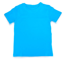 Wall Mural - Blue t-shirt isolated on white