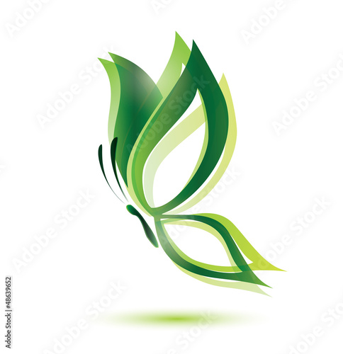 Naklejka dekoracyjna green butterfly, ecology concept