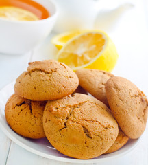 Canvas Print - Sweet cookies with fresh tea