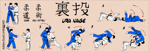 Dekoracja na wymiar  judo-rzut-tylem