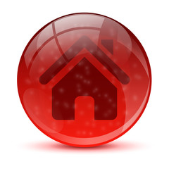 Wall Mural - Red home icon