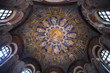 Ceiling Mosaic Of The Neoniano Baptistery In Ravenna