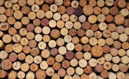 Naklejka - mata magnetyczna na lodówkę many different wine corks