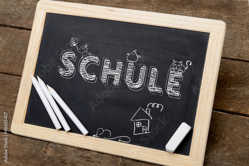 Tafel mit Kreide Schule – kaufen Sie dieses Foto und finden Sie