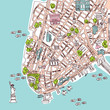 Seamless new york manhattan city travel map illustration