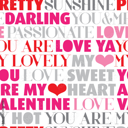 Board z aluminiowym obramowaniem Bez szwu valentine miłość typografia wektor wzór tła