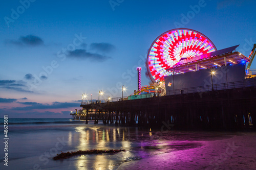 Naklejka samoprzylepna Santa Monica Pier o zmierzchu