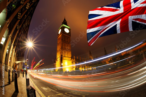 Naklejka samoprzylepna Big ben z flagą Anglii