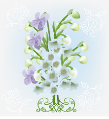 Wall Mural - light spring flowers bouquet illustration