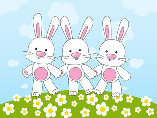 Wall Mural - Spring rabbits