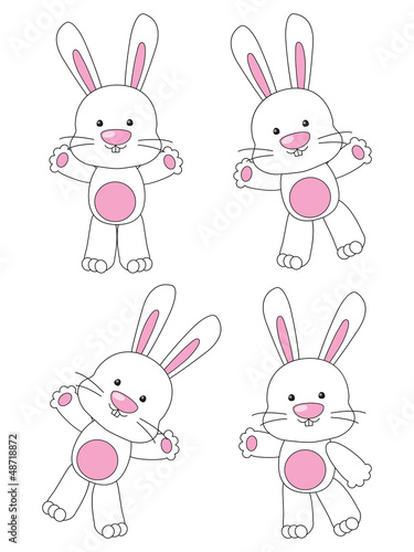 Foto-Vorhang - Set of rabbit characters (von evgeniya_m)