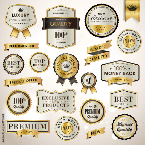 Fotografia Set luxury labels and ribbons