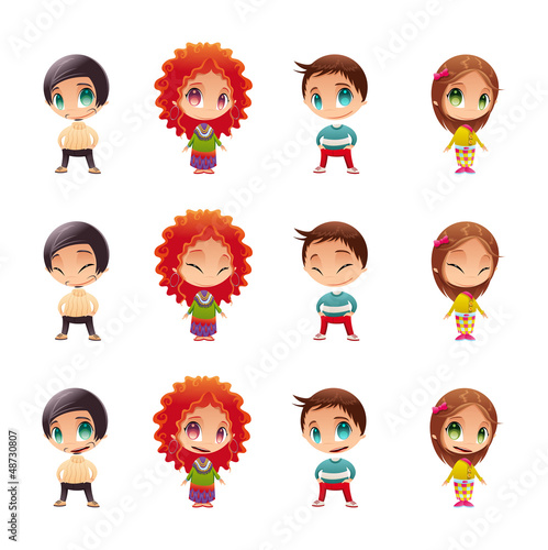 Set of funny people. Vector isolated characters