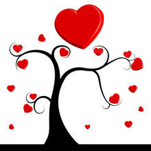 Tree With Red Hearts