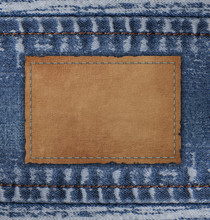 Blue Jean With Blank Leather Background 