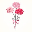Bouquet of beautiful roses. Hand drawn vector illustration.