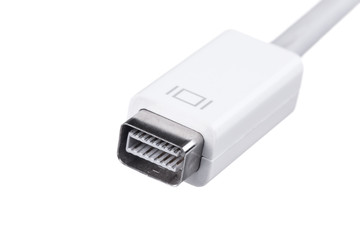 Mini DVI cable adapter isolated on white