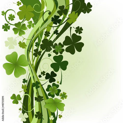 Fototapeta do kuchni four and three leaf clovers