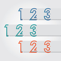 Wall Mural - vector numbered banners