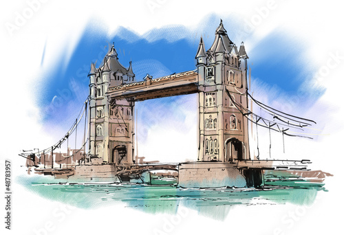 Fotoboard na płycie London Tower Bridge