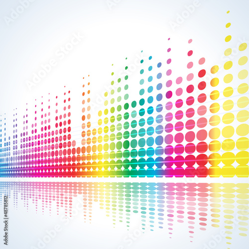 Naklejka na drzwi musical background with multicolored lines on white