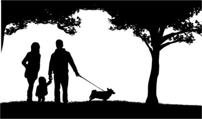 Wall Mural - Family silhouette