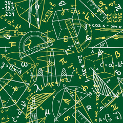 Mathematics seamless pattern