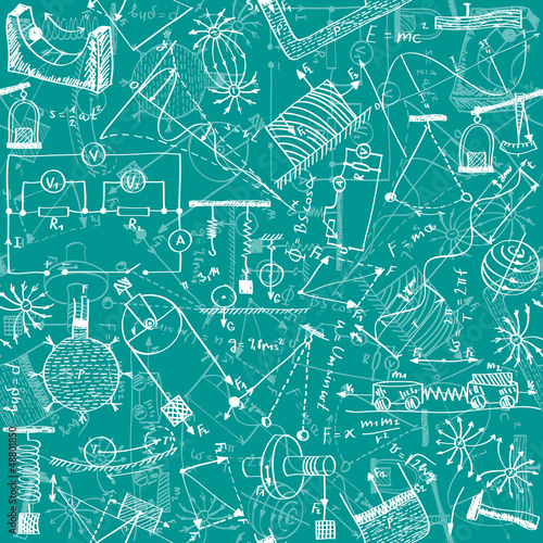 Nowoczesny obraz na płótnie Physics seamless pattern