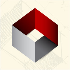 Wall Mural - abstract origami banner background.