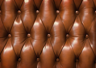 Closeup texture of vintage brown leather sofa for background